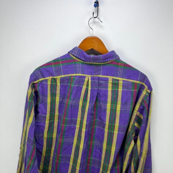 Vintage 90s Polo Ralph Lauren Pony Plaid Button-Up Shirt XL - Picture 11 of 12